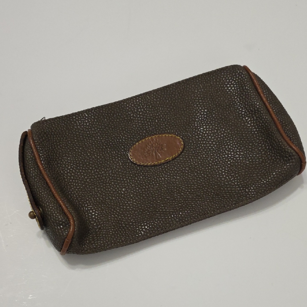 Mulberry Dark Brown Leather Toiletry Bag